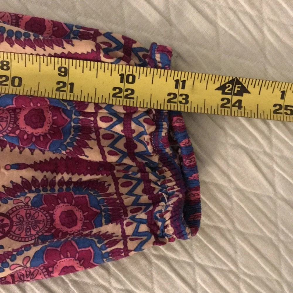 New R. Vivimos Spring Bohemian Patchwork Print Midi Dress Blue Cream Pink … - Picture 13 of 14